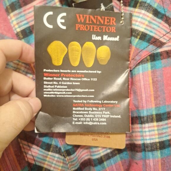 Stockodea Womens Medium Bike Shirt. Pink Flannel With Kevlar Inserts NWT - Picture 7 of 13